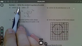 Equations of Circles 10.7