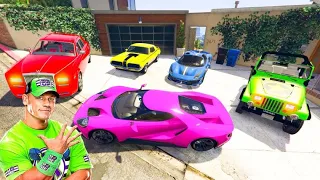 GTA 5 - STEALING JOHN CENA LUXURY CARS WITH  FRANKLIN! (Real Life Cars #1)