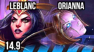 LEBLANC vs ORIANNA (MID) | 6 solo kills, Legendary, 12/2/3, 500+ games | TR Grandmaster | 14.9
