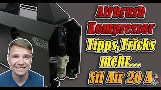 Airbrush Kompressor Sil Air 20A Werther / Compressor Tutorial (4k/60FpS) DE Audio/ENG SUB