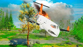 EMERGENCY PLANE LANDING AMONG THE TREES - Airplane Crash in BRICK RIGS #2