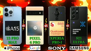 IPHONE 13 PRO MAX VS GOOGLE PIXEL 6 PRO VS SONY XPERIA PRO-I VS SAMSUNG S21 ULTRA Which is BEST?