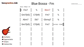 Bass Backing Track - Blue Bossa - 100bpm - F Minor