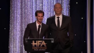 Andrew Garfield and Vince Vaughn Present the Director Award to Mel Gibson