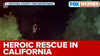 California Fire Crew Rescues Driver From Floods During Historic Storm