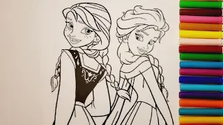 Disney Frozen Elsa, Anna, Kristoff, Sven, Olaf | Coloring Book Pages#frozen