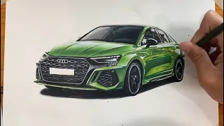 Audi RS3 Drawing Timelapse
