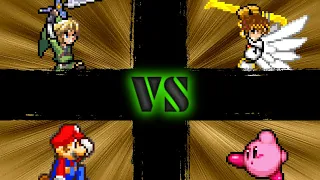 Mario vs Link vs Kirby vs Pit | Free-for-all