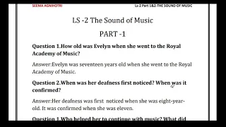 The Sound of Music Q/Ans | Class 9th English(Beehive)|Lesson 2,explain in Hindi