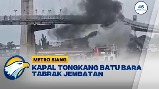 Kapal Tongkang Tabrak Tiang Jembatan Gentala Arasy