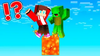 JJ And Mikey Survive On ONE LAVA BLOCK In Minecraft - Maizen