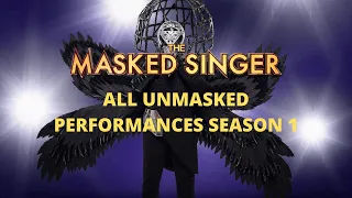 ALL SEASON 1 UNMASKED PERFORMANCES | The Masked Singer USA