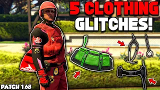 GTA 5 ONLINE TOP 5 CLOTHING GLITCHES AFTER PATCH 1.68! (Cop Outfit, Colored Duffel Bag & More!)