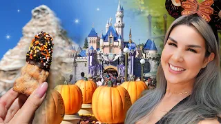 Perfect Fall Day at Disneyland! 🍁 NEW PUMPKIN SPICE COOKIE & Fun Halloween Snacks! Vlog 2023