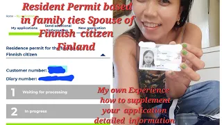 FINLAND 2023 : FIRST  RESIDENT  APPLICATION BASE IN FAMILY TIES SPOUSE OF FINNISH  CITIZEN