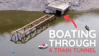 Boating Through An Old Train Tunnel | Houseboating on Shasta Lake