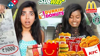 Letting The Person in Front of Me Decide What I eat for 24 Hours Challenge !