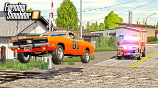 DUKES OF HAZZARD! ESCAPING FROM ROSCO & ENOS (ROLEPLAY) | FARMING SIMULATOR 2019