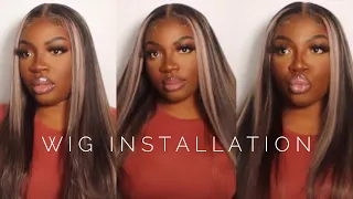 Perfect balayage highlight hair wig| Detailed Install |Megalook hair