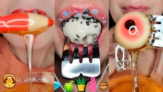 18 Minutes SLEEP RELAX STUDY ASMR Satisfying DIPPING FOODS IN HONEY SPRINKLES Mukbang 먹방