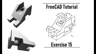 FreeCAD Tutorial | Exercise 15: Creation the 3D Model of Detail in PartDesign from 2D Draft