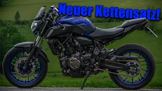 NEUER Kettensatz! 💙 Yamaha MT07 - Ready machen für Kroatien 😋 (4K) #yamaha #blau #schrauben