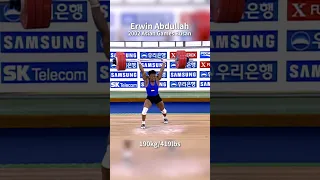 Erwin Abdullah 190kg clean&jerk in the 69kg weight class at 2002 Asian Games Bosun #weightlifting