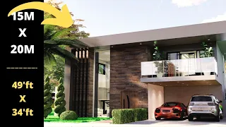 😍👉2 STOREY HOUSE PLAN MODERN HOUSE INTERIOR DESIGN 15m x 20m