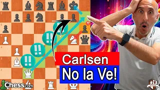 INCREÍBLE MAGNUS CARLSEN NO VE un JAQUE MATE EN 1 MOVIMIENTO! Magnus Carlsen Vs Hikaru Nakamura