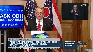 Ohio Governor Mike DeWine - COVID-19 Update | March 23, 2020