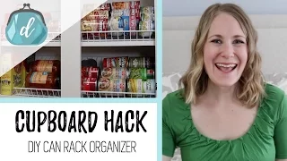 Cupboard DIY Can Rack Organizer | Small Space + Apartment Pantry Organization Ideas