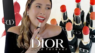 ROUGE DIOR FOREVER LIPSTICKS Swatches + New Transfer Proof Formula Review ✨ NEW DIOR LIPSTICKS ✨