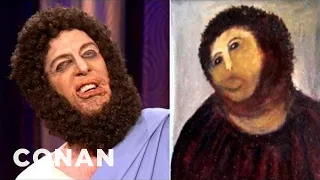 The REAL Jesus Defends His Spanish Portrait Restoration | CONAN on TBS