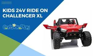 24V Challenger XL Ride On Kids Electric 4X4 Buggy Red Toy | Outside Play