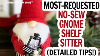 No Sew Shelf Sitter Gnome / Gnome with Long Legs / Easy Christmas Gnome / Gnomes DIY / Holiday