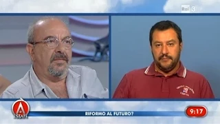 Vauro vs Matteo Salvini "Razzista e fascista!"- Agorà Estate 05/08/2015