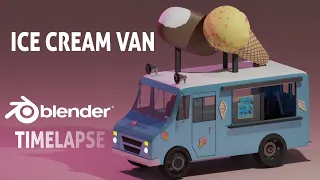 Ice Cream Van In Blender - Blender Timelapse