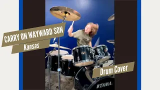 Kansas - Carry On Wayward Son (Drum Cover / Drummer Cam) Performed by Teen Drummer   #Shorts