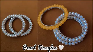 Pearls bangles 🤍 || How to make pearl bangles || Creative Shagufta.