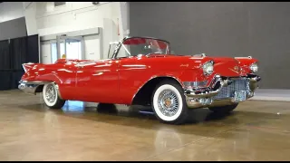 1957 Cadillac Eldorado Biarritz Convertible in Red & Engine Sound on My Car Story with Lou Costabile