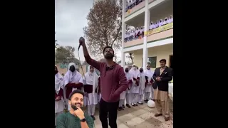 Waseem badami in azad kashmir read foundation school with students