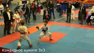 28. Артём Мордвов Командное кумите 3х3 8-9 лет Турнир по карате | Кумите +31кг Bishkek Open 2020