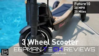 AMAZING RIDE!  3 Wheeled Electric  Scooter | Future 10 20 MPH 20 Miles of Fun from Skyer Motors