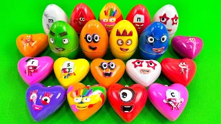 Cleaning Dirty Colors Numberblocks with CLAY in Eggs, Mini Heart,..  Coloring  Satisfying ASMR Video