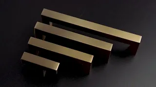 Champagne Bronze Square Cabinet Pulls for Kitchen