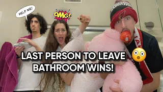 LAST PERSON TO LEAVE BATHROOM WINS 5000$$ (24 HOUR CHALLENGE)