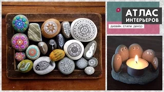 Sea Stones Pebble Home Decor Ideas. Easy Beach Rocks Crafts for Garden. Creative Recycling Ideas