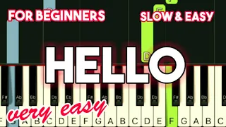 ADELE - HELLO | SLOW & EASY PIANO TUTORIAL