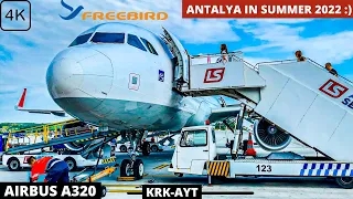 [4K] TRIP REPORT | Busy Antalya ツ | Freebird Airlines | Airbus A320-200 | Krakow🇵🇱 to Antalya🇹🇷
