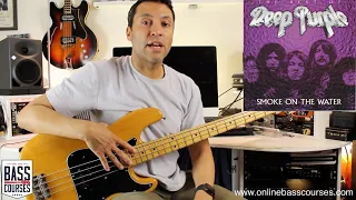 How To Play Smoke On The Water (Deep Purple): BEGINNER BASS LESSON